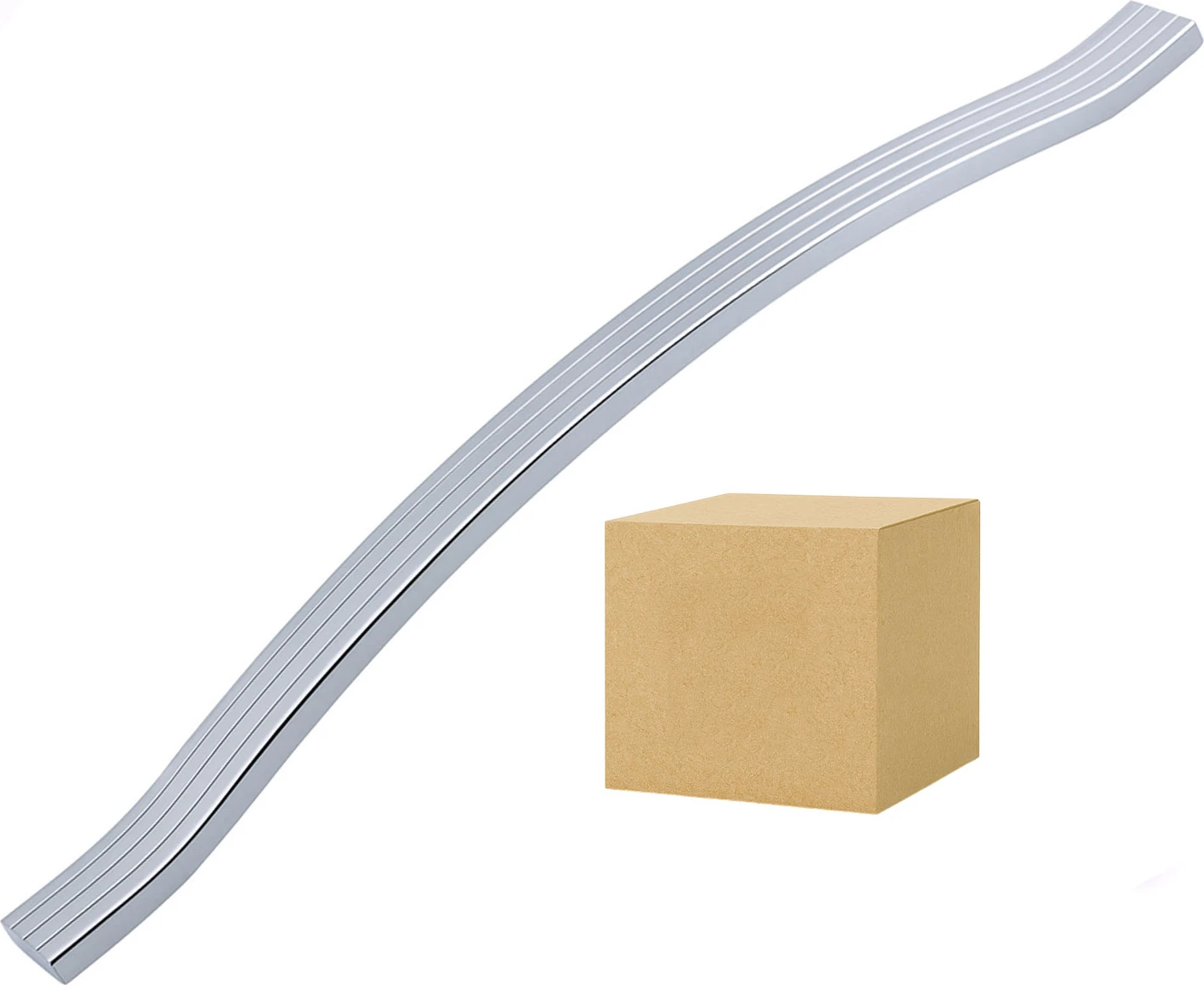 Akasya Krom 288 mm 10LU Set Gümüş Metal Mobilya Kulpu Çizgili Model Paslanmaz Sağlam Kulplar Kulbu