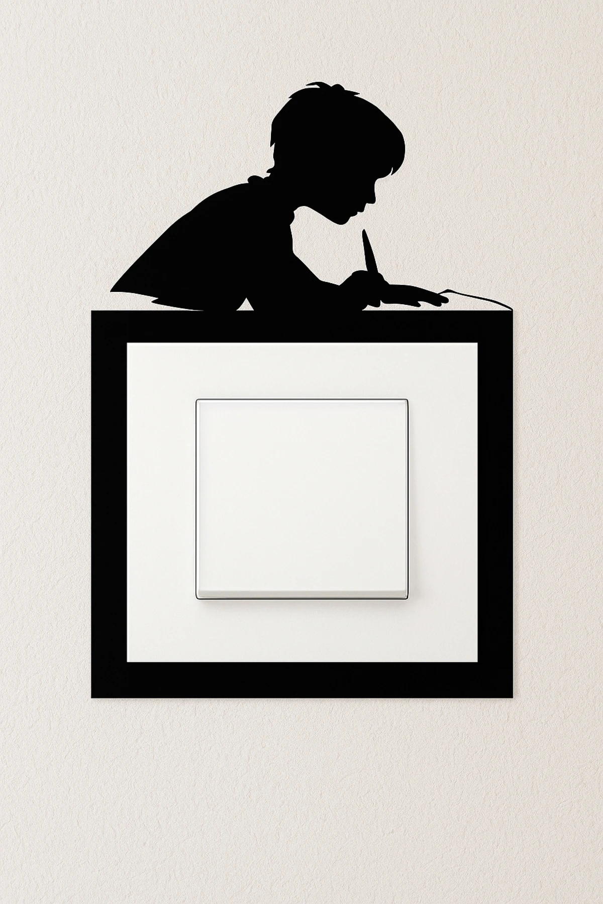 Çalışan Erkek Şekilli Dekoratif Ahşap Anahtar Priz Çerçevesi