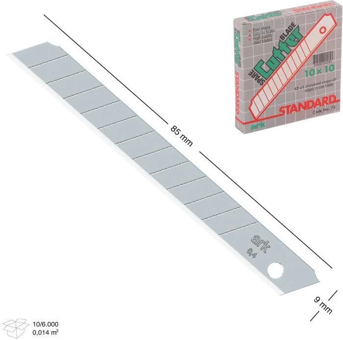 Maket Bıçağı Yedek Bıçağı 80X9 mm Ince Yedek 10 Adet