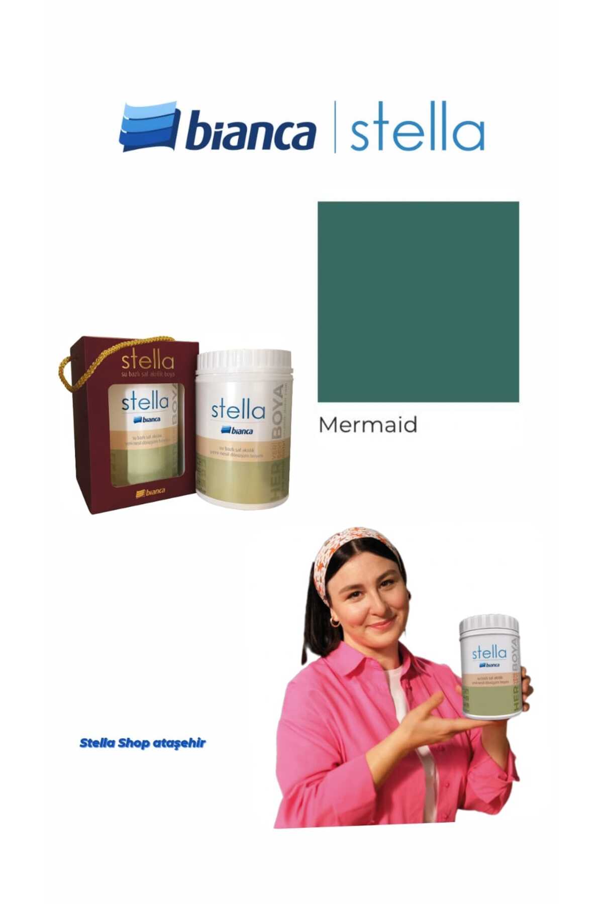 Stella Su Bazlı Saf Akrilik Boya 500ml - Mermaid