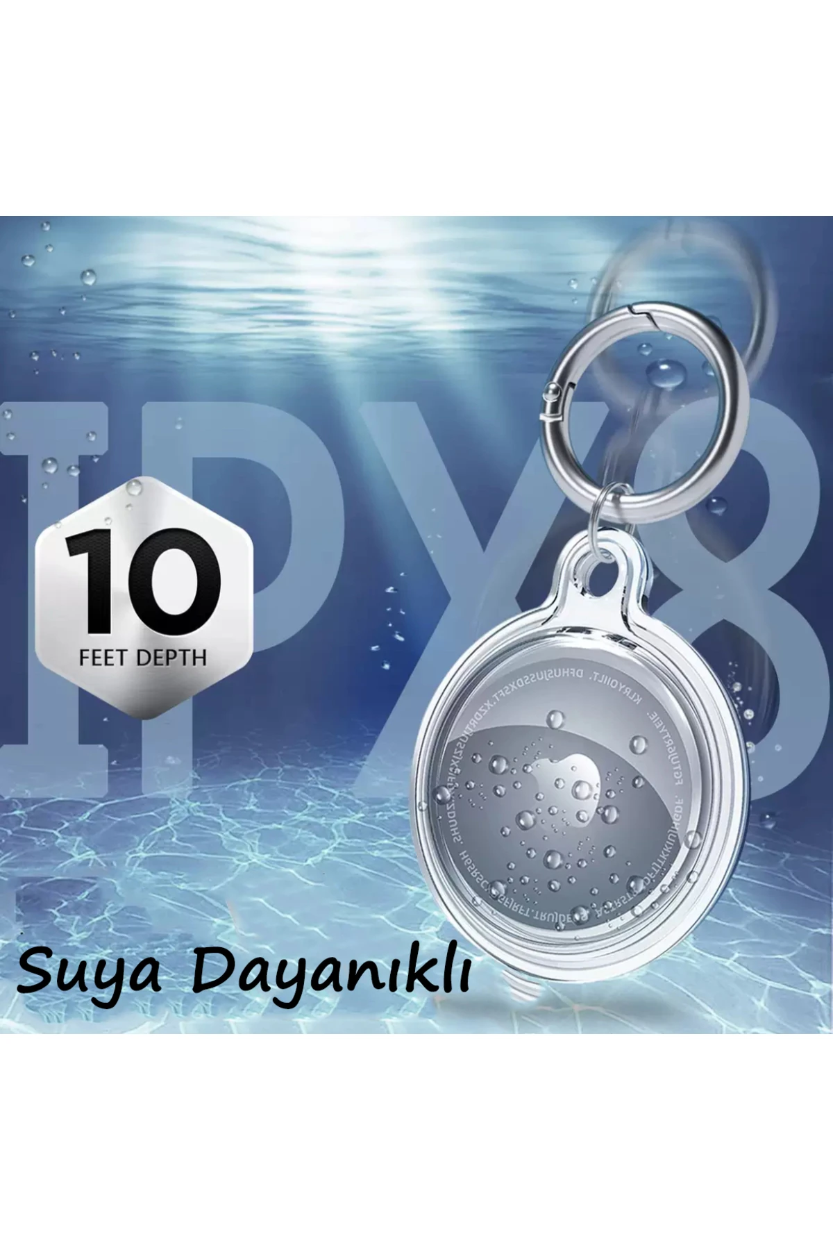 Airtag Şeffaf Su Geçirmez Koruyucu Kılıf Metal Anahtarlık Aparat Ve Dayanıklı Yeşil Silikon