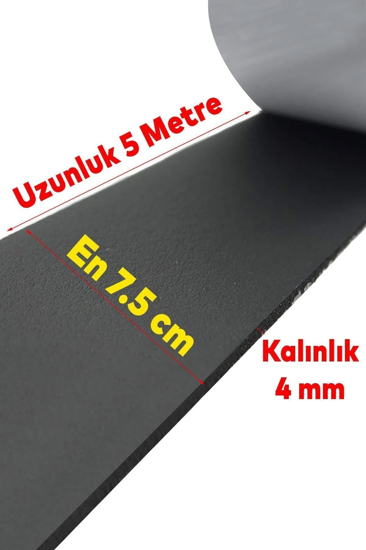 Araç Oto Ses Isı Yalıtım İzolasyon Bandı Bantı Kauçuk Sünger 75 mm 10 Metre.