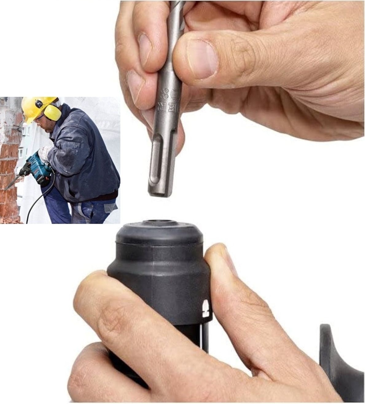 Kırıcı Delici Hilti İçin Sds Plus Elmaslı 3lü Matkap Ucu Murç Keski Sds Vidalama Bits Adaptör Seti