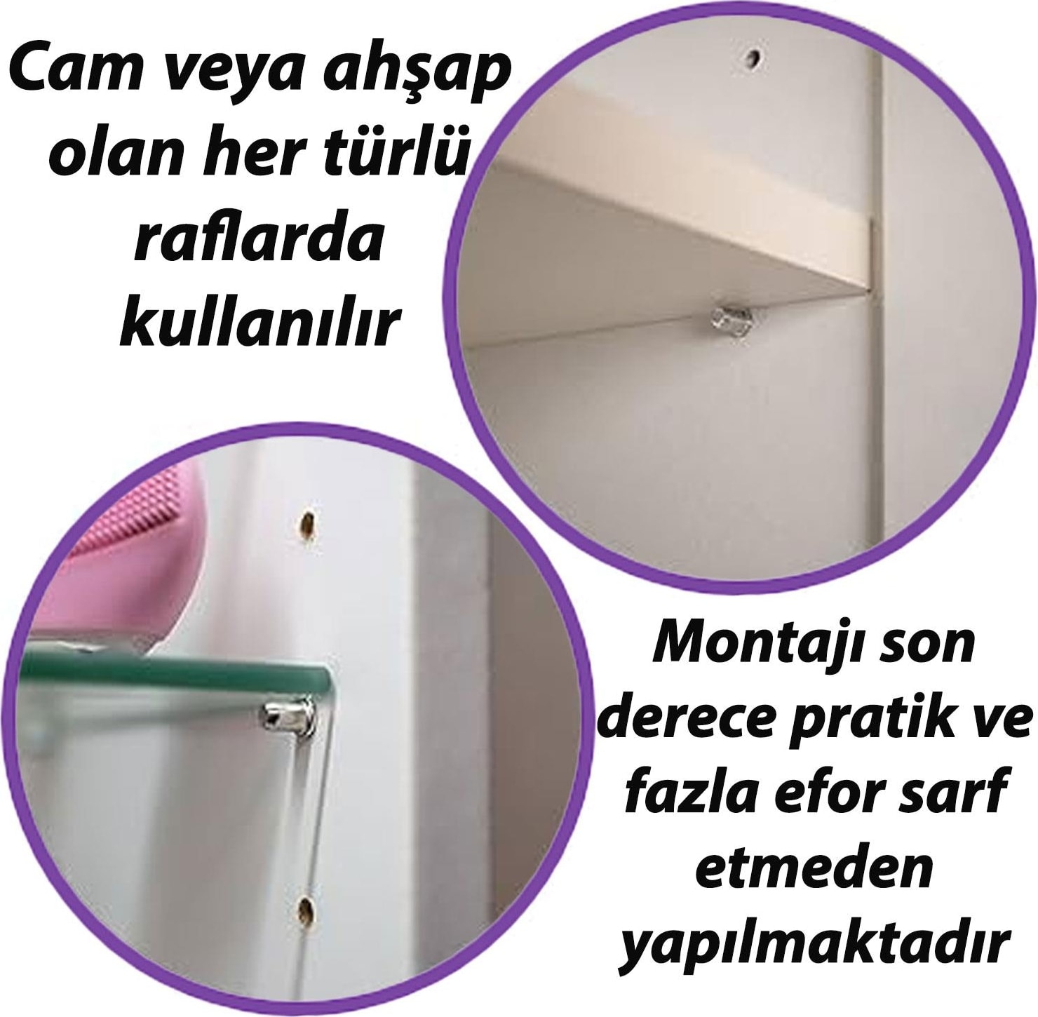 Metal Halkalı Raf Pimi Cam Ahşap Metal Raf Tutucu Çivisi Mobilya Dolap Pimi (50 Adet)