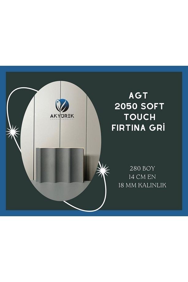 Akyürek 2050 Soft Touch Fırtına Gri Dekor Profil Duvar Kaplama Lambri