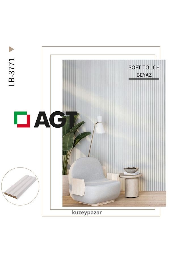 AGT Duvar Lambri Profili Lb 3771- SOFT TOUCH BEYAZ