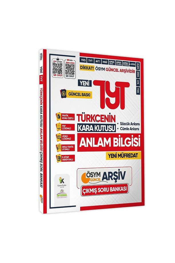 2025 YKS-TYT Türkçenin Kara Kutusu ANLAM BİLGİSİ (Sözcük-Cümle) Çıkmış Soru Bankası K.Özetli Çözümlü
