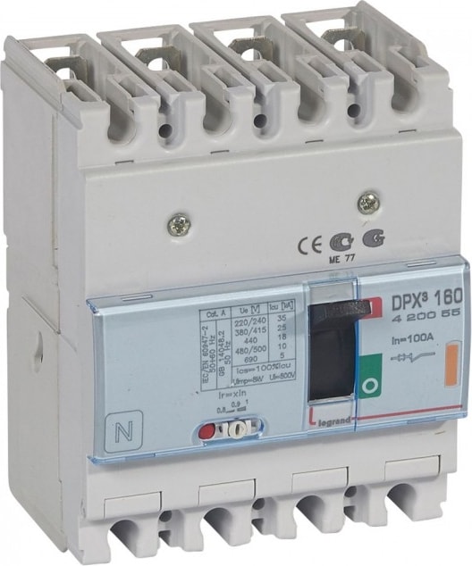 420055 Dpx³ 160 100A 4 Kutuplu 25KA Ayar Sahalı Kompakt Şalter