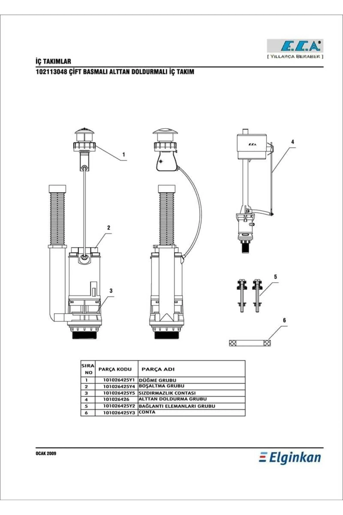 E.C.A. Çift Basmali Alttan Doldurmalı İç Takım 102113048