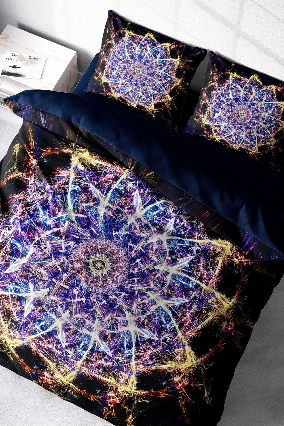 Mandala 1 3d Pamuk Saten Çift Kişilik Nevresim Takımı