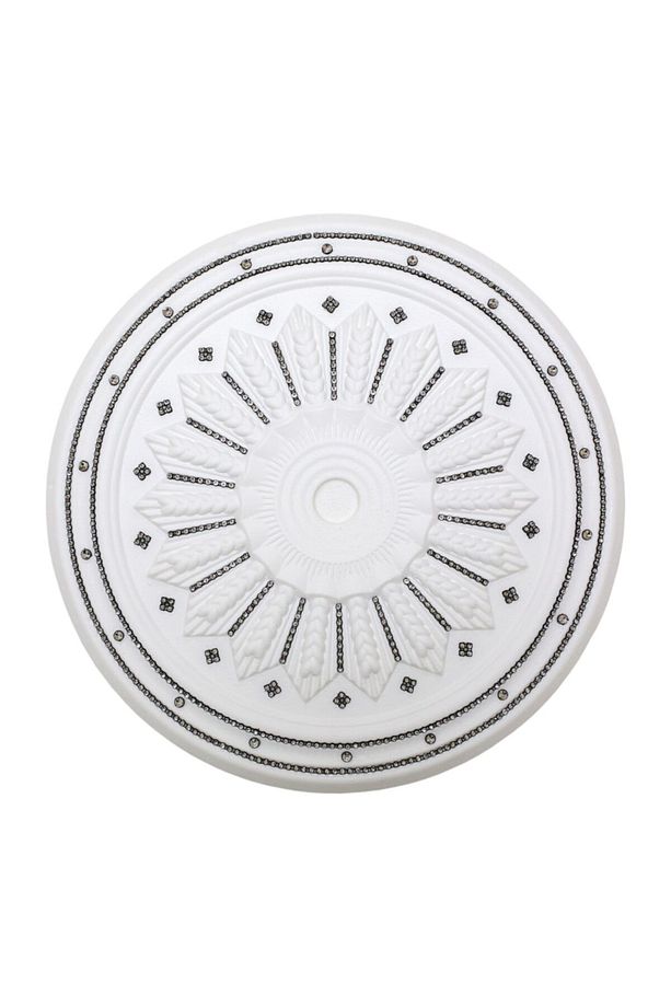 Buğday Desenli Stropiyer Taşlı Tavan Lamba Göbeği -siyah Renk-40 Cm