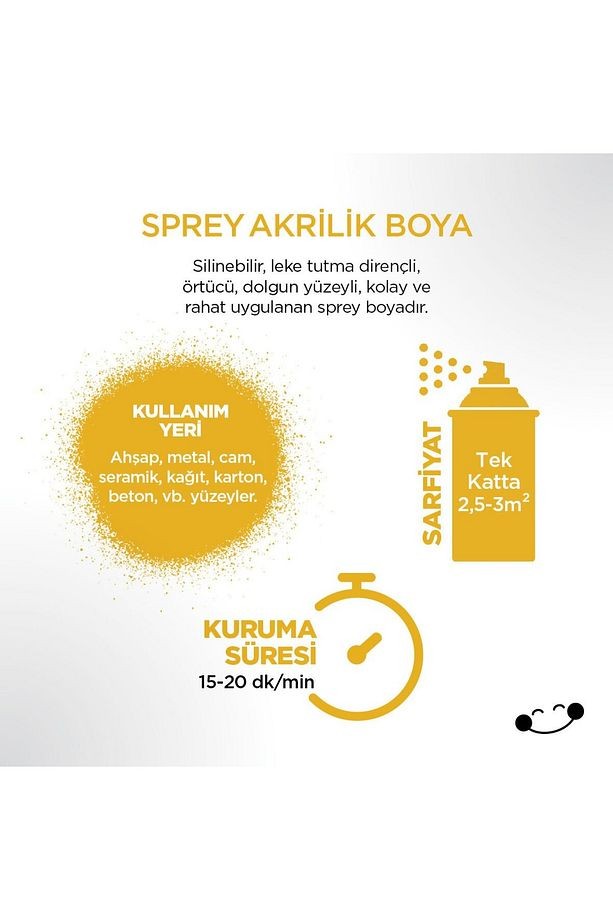 Akrilik Krom Sarı Sprey Boya 400 ml - RAL 1023