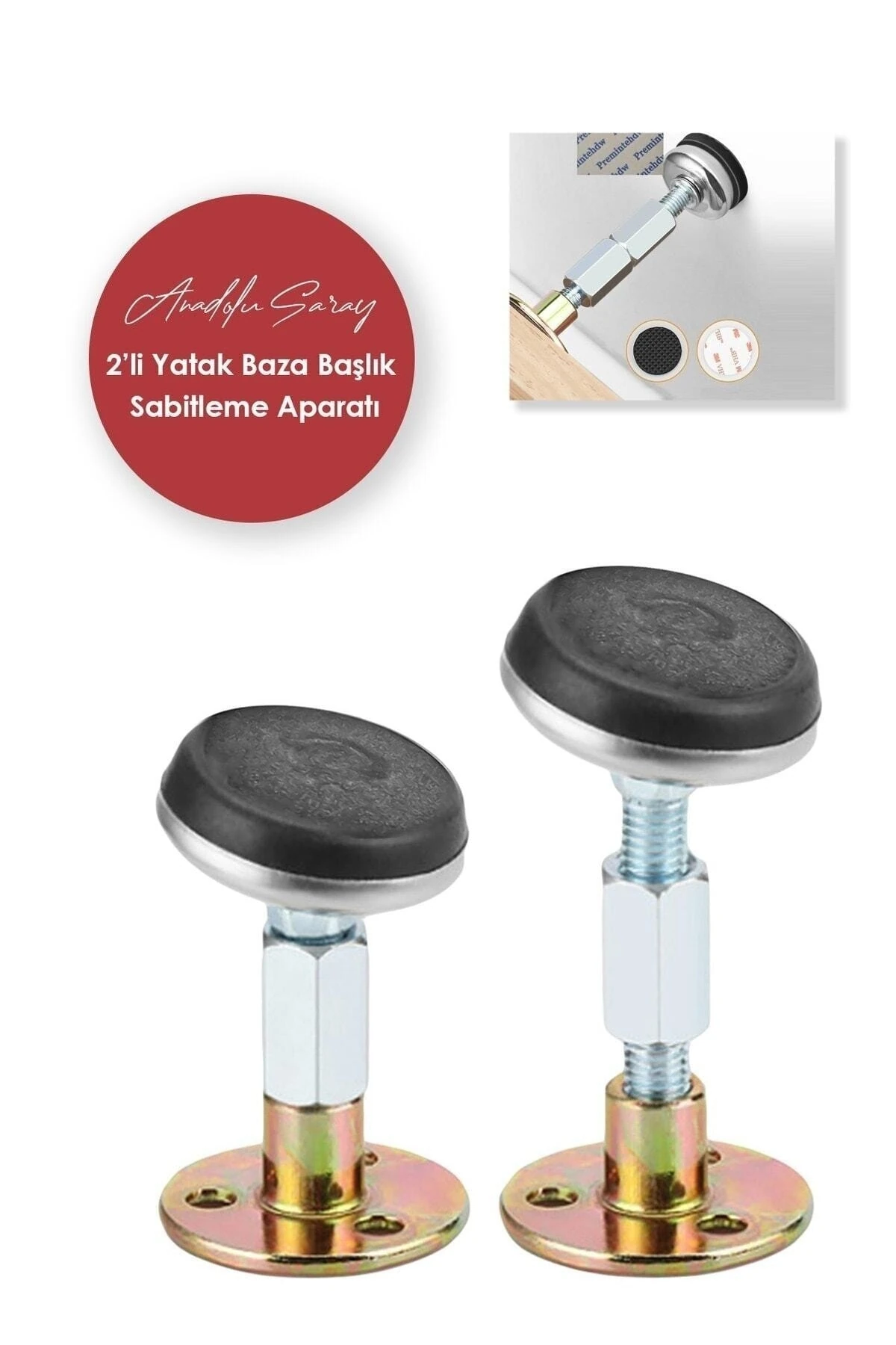 2 Adet Yatak Baza Başlık Sabitleme Aparatı Ses Önleyici Eşya Sabitleme Aparatı | Sabitleyici 2'li