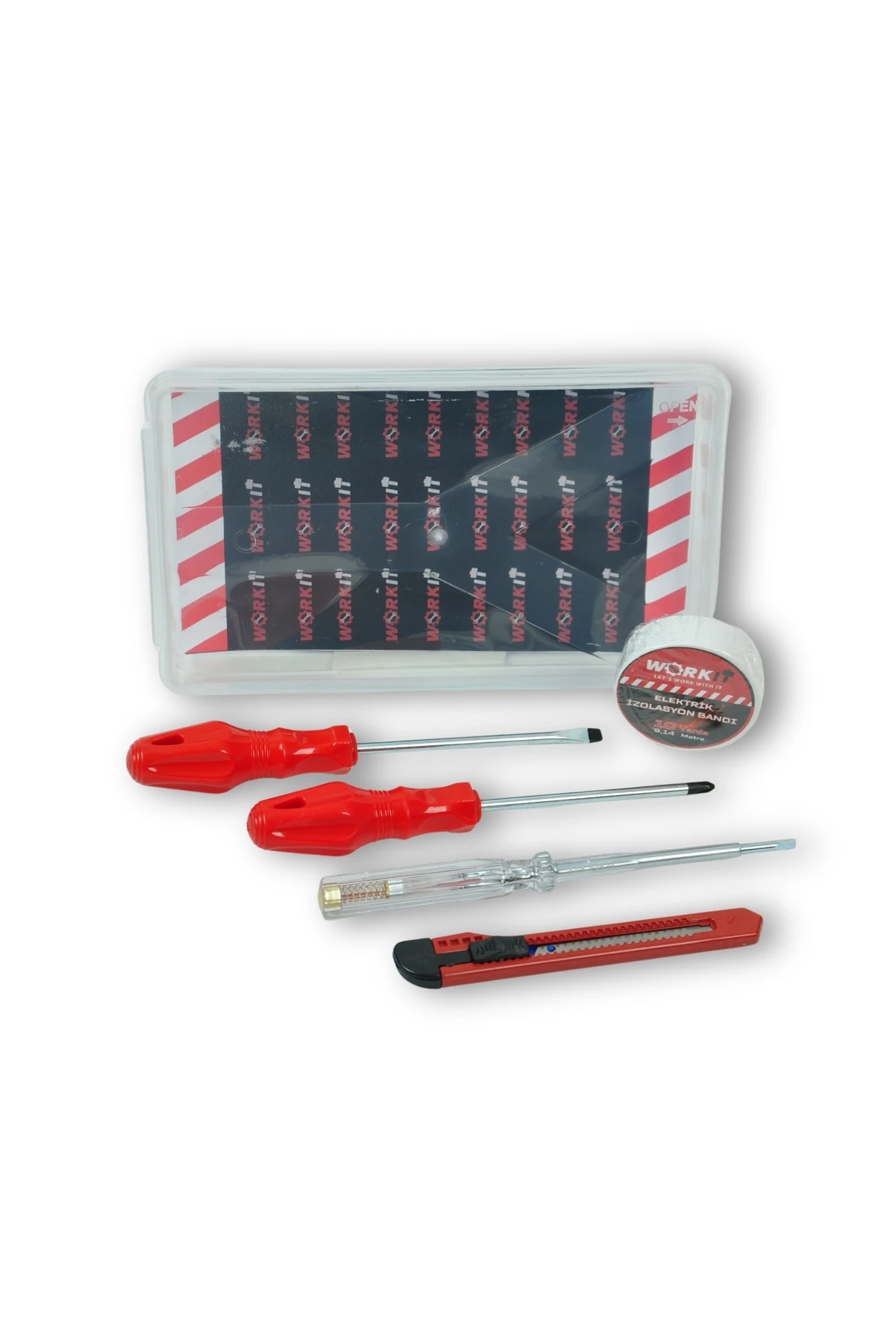 5 Parça Alet Seti - Düz T.Vida + Yıldız T.Vida + Kontrol Kalemi + M.Bıcağı+ İzole Elektrik Bandı