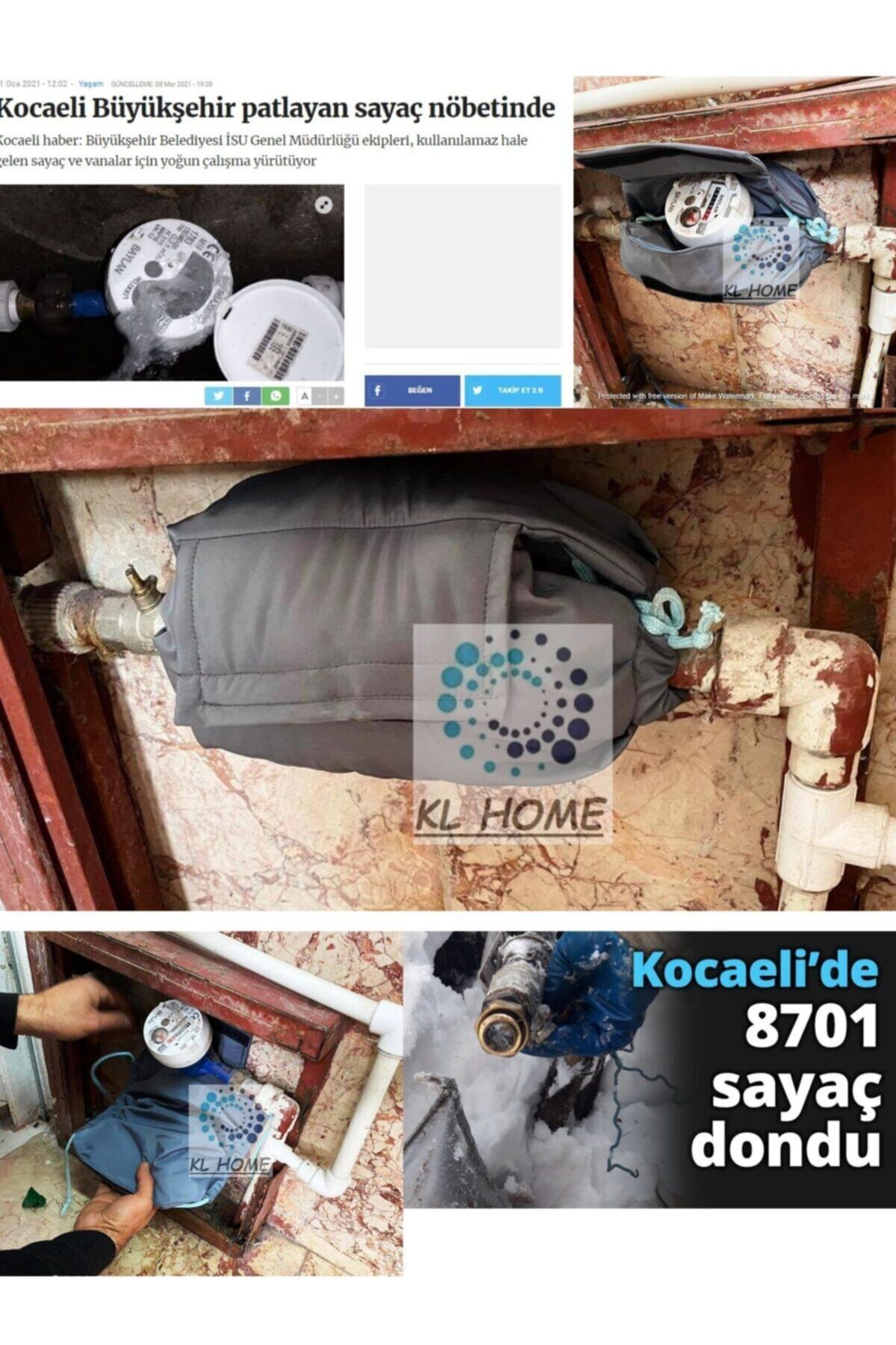 Ev Su Saati -Kartlı- Normal Sayaca Kar Kış - Dona (Donmaya) Karşı Koruma Isı Ceketi Izole (Taşyünü )