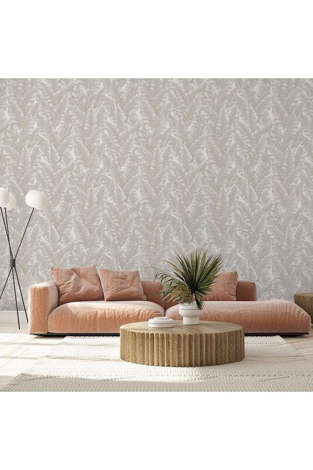 Vera 1507-1 Soft Beyaz Yapraklı Duvar Kağıdı 16,5 M2