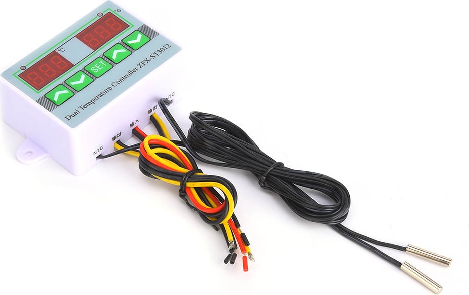 ST3012 Sıcaklık Kontrol Cihazı Akıllı Dijital Ekranlı Çift Kanallı Sıcaklık Kontrol ANAHTARIDC12V (Yurt Dışından)