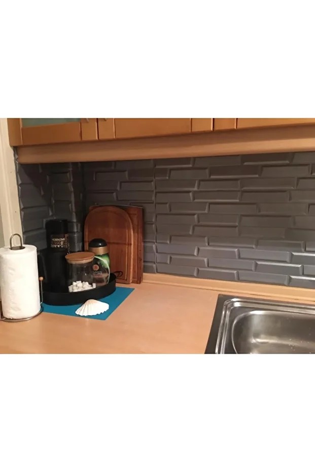 Nw65 Gri Opak 10lu Kendinden Yapışkanlı Duvar Paneli