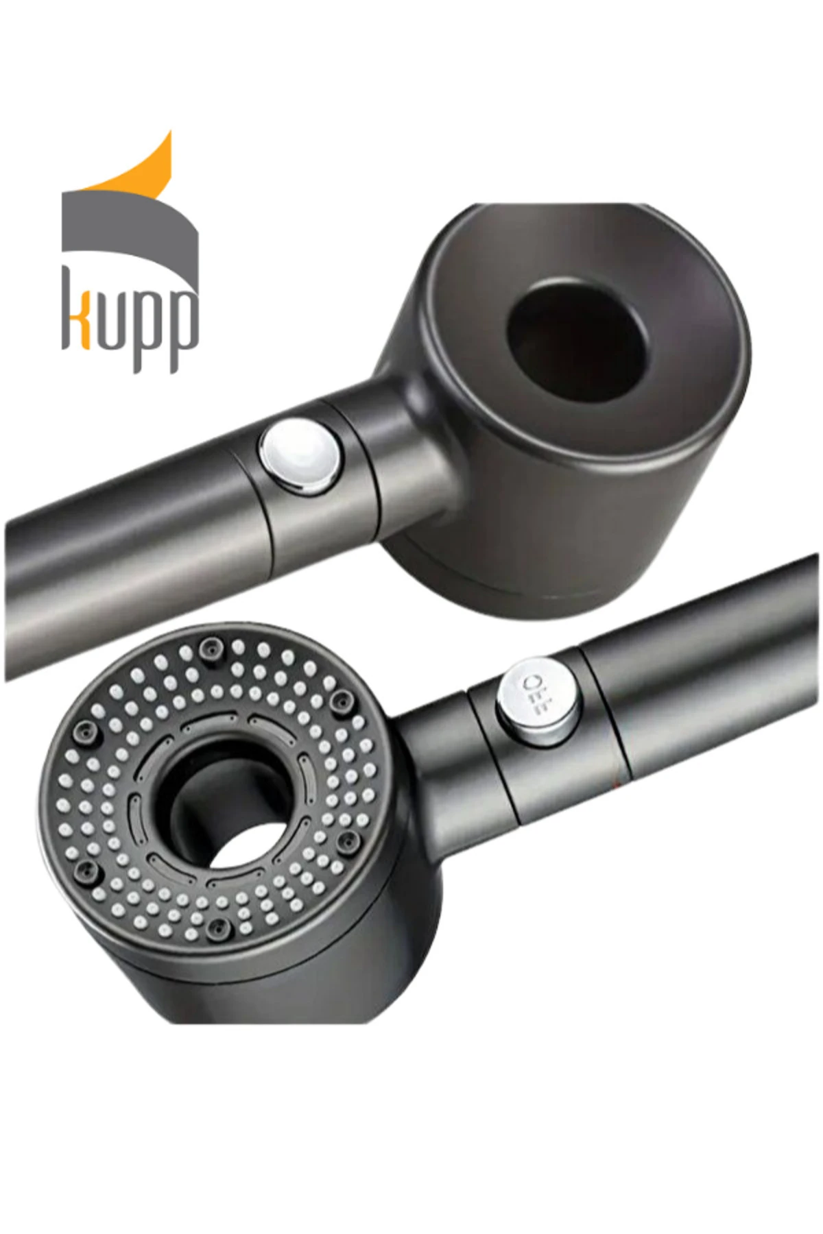 Çelik Örgülü Duş Seti, Kireç Önleyici ve Filtreli Başlık Takımı, Gri