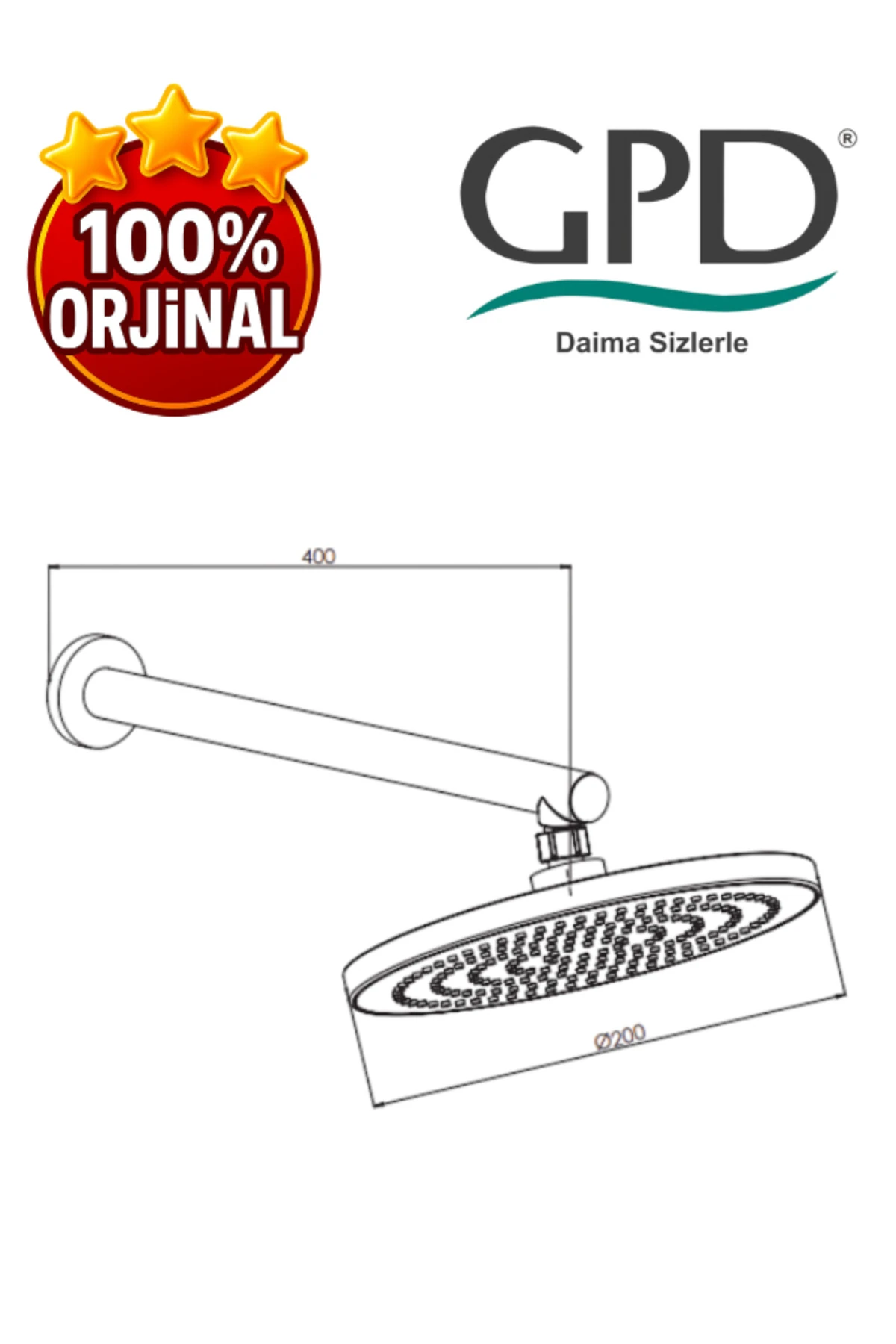 ADS07 Ankastre Duş Başlığı (Ø200)
