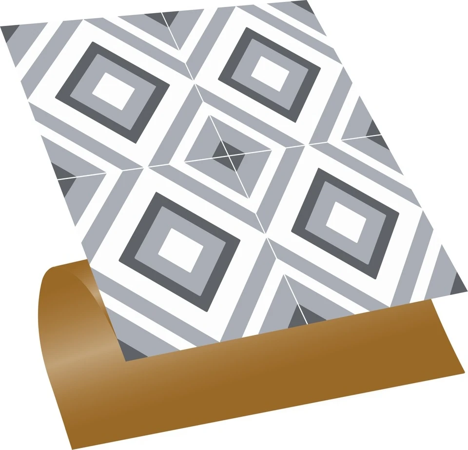 Kendinden Yapışkanlı Geometrik 031 Desenli Pvc Karo 30X30 cm (33 Adet) 3m2