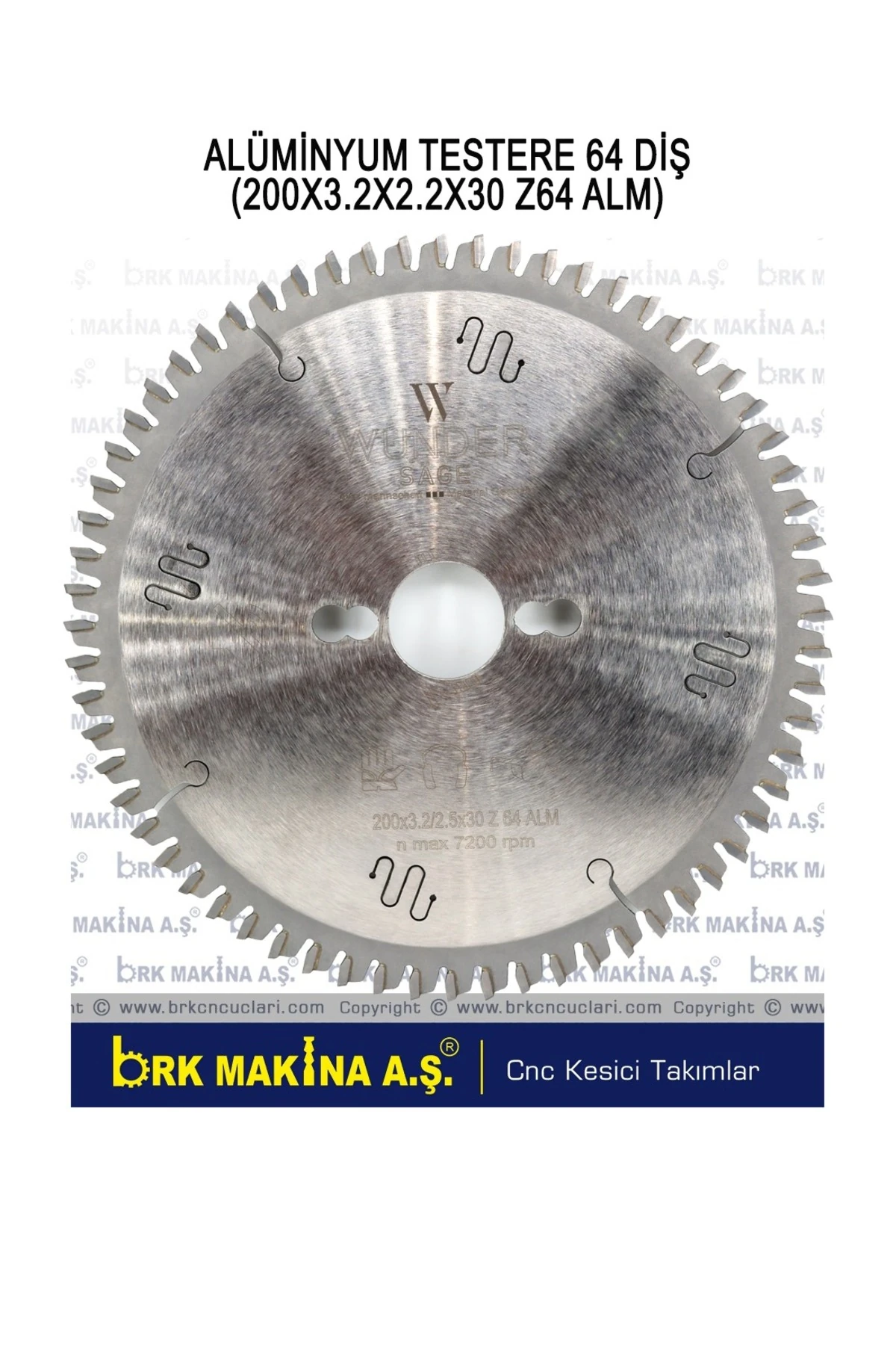 WUNDER ALÜMİNYUM TESTERE 200X64