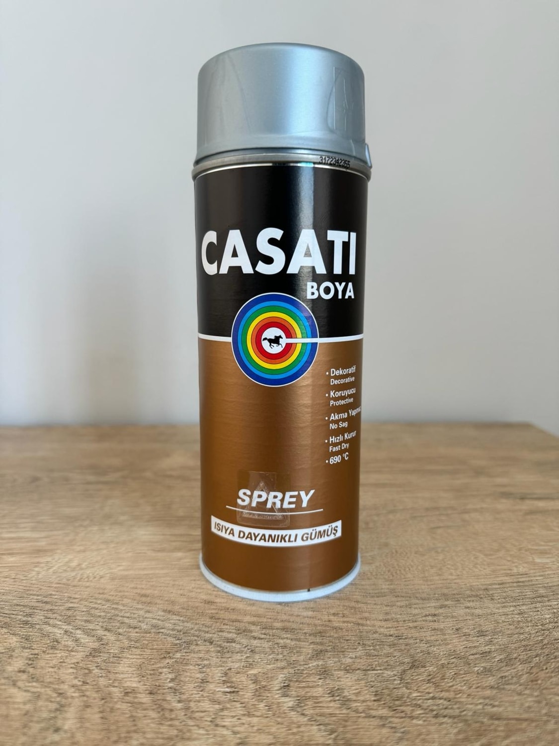 CASATİ 690 Derece Isıya Dayanıklı Gümüş Gri Sprey Boya 400 ml Gümüş Gri