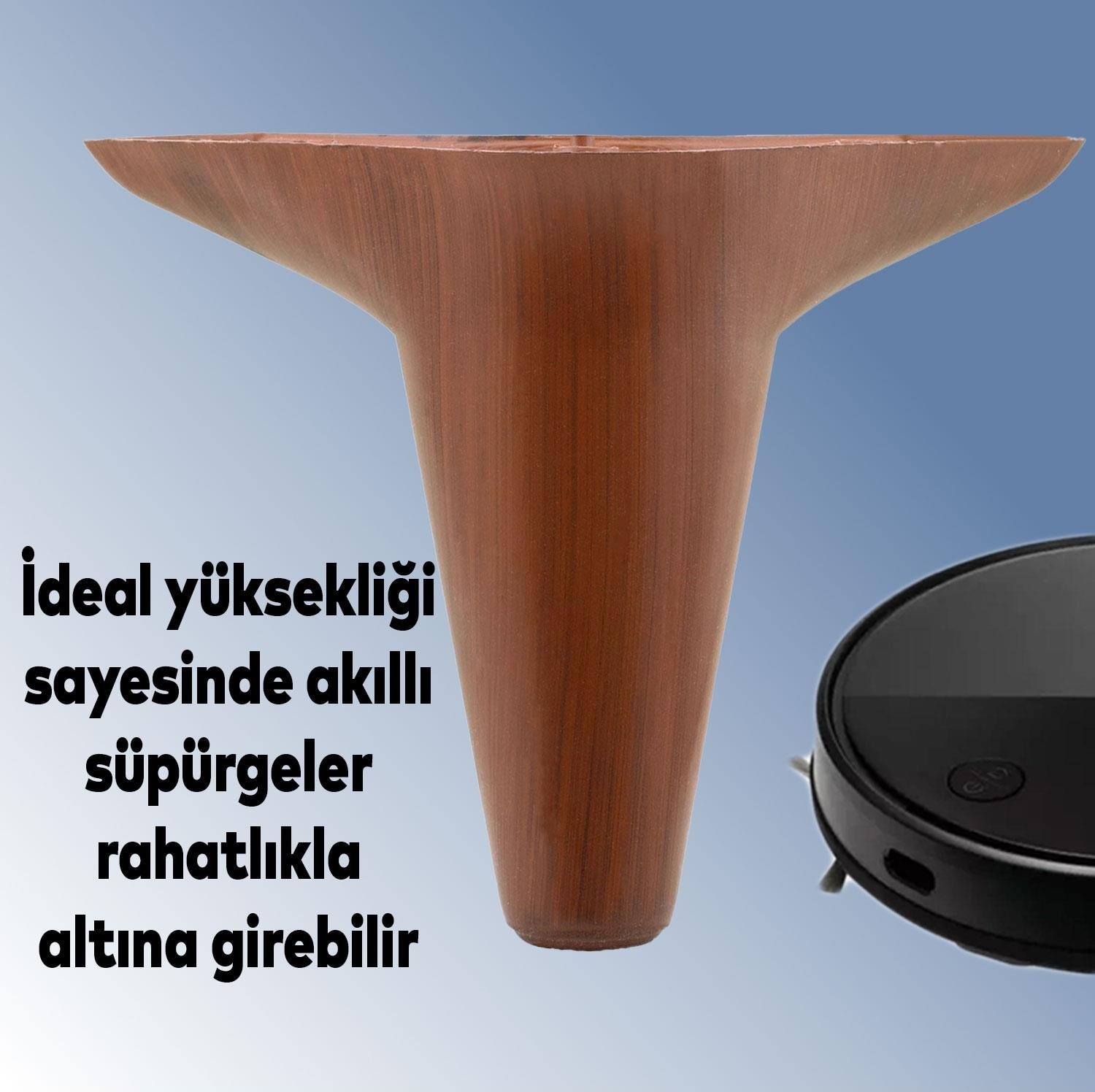 Aspen Lüks Mobilya Kanepe Koltuk Tv Ünitesi Baza Ayağı Ayakları 12 Cm Kahverengi Ayak (4 Adet)