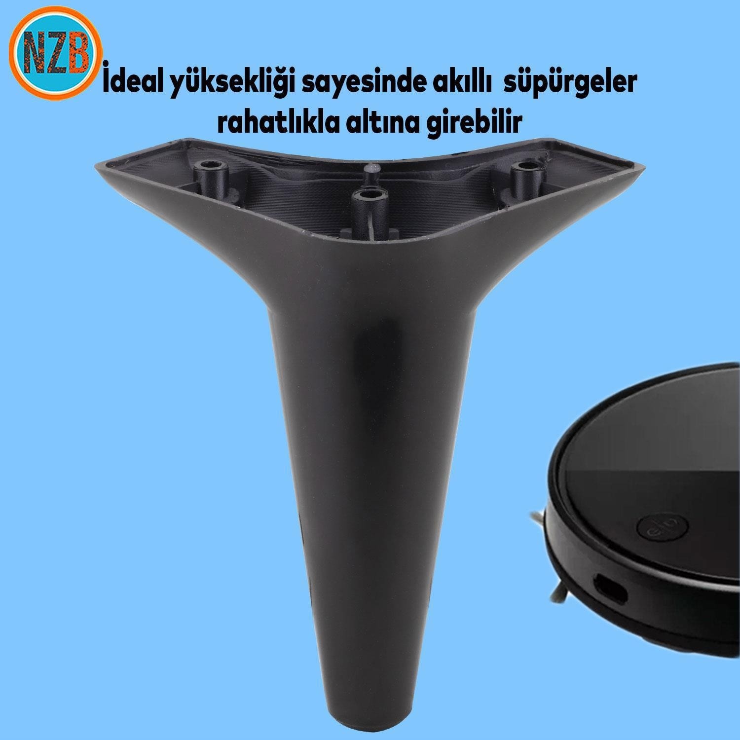 Mobilya Kanepe Koltuk Sehpa Tv Ünitesi Ayağı Ayakları 15 cm Siyah Baza Ayak (4 Adet)