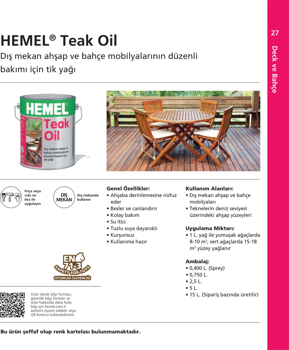Teak Oil Yağ Teak Yağı 15 Lt