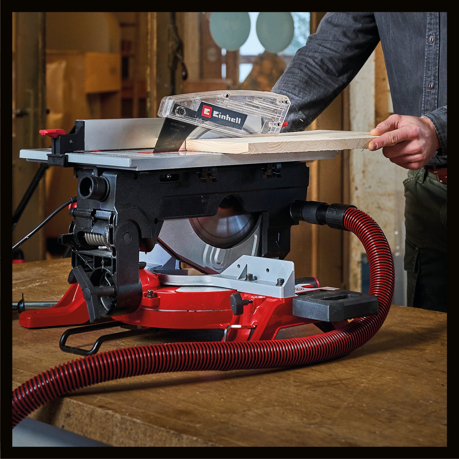 Tablalı Gönye Testere TE-MS 254 T (2000 W, max. 74 mm x 130 mm kesme derinliği/genişliği, Ø 254 mm testere bıçağı, eğilebilir testere başı, lazer, masa testere fonksiyonu) - 4300341