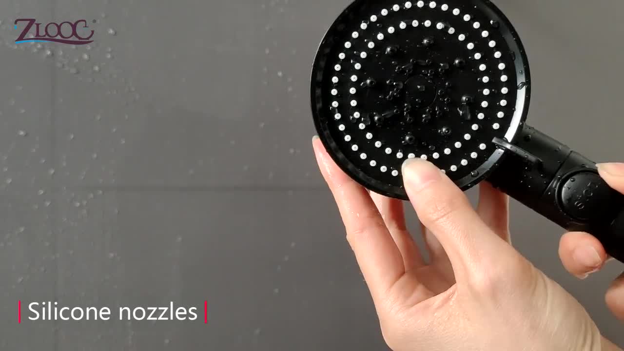 3'lü Set Siyah 5 Fonksiyonlu Turbo Jet Pervaneli Duş Başlığı Örgülü Hortum Ve Askı