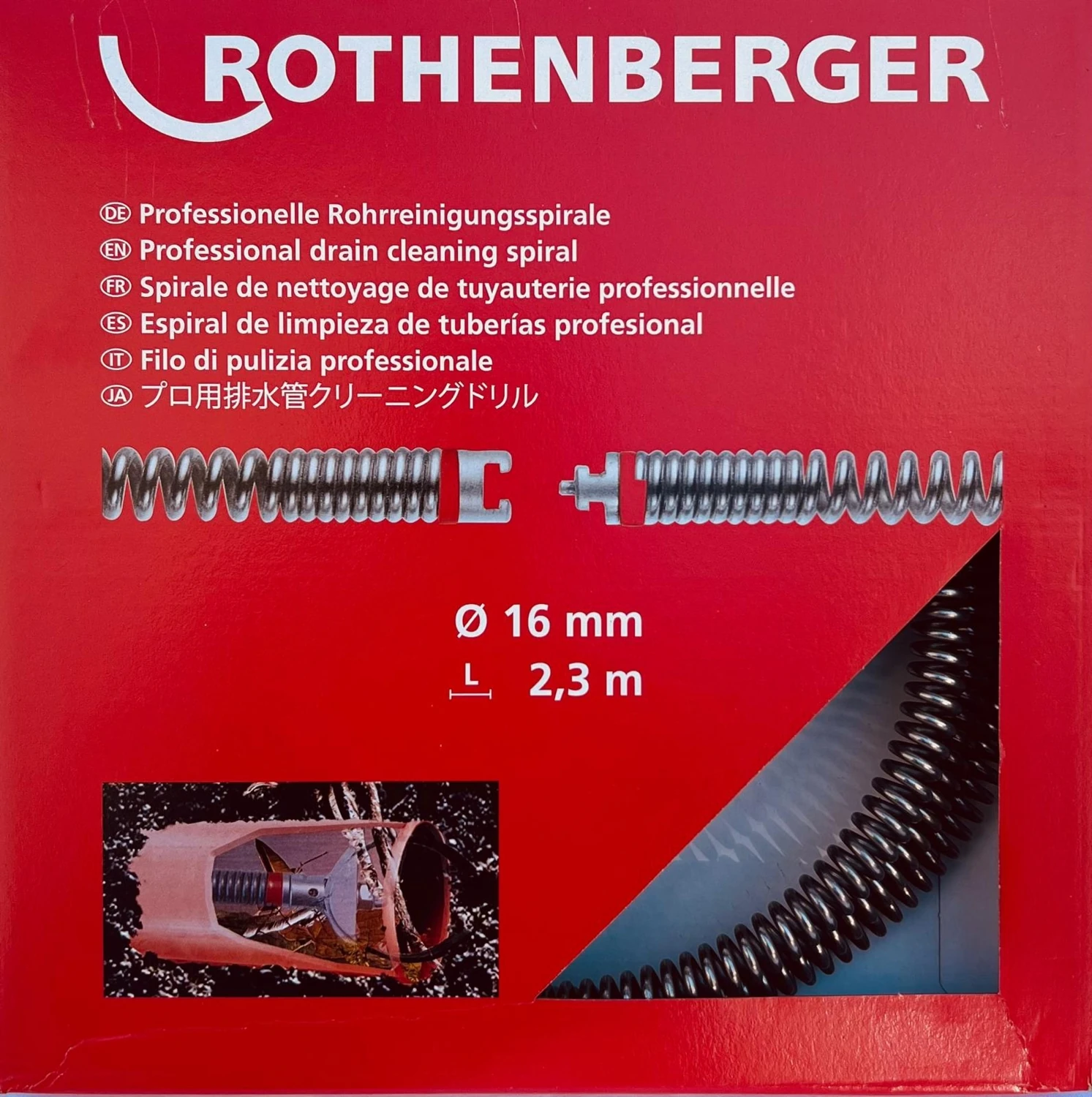 16 mm  R 600 Için Boru Temizleme ve Tıkanıklık Açma Spirali