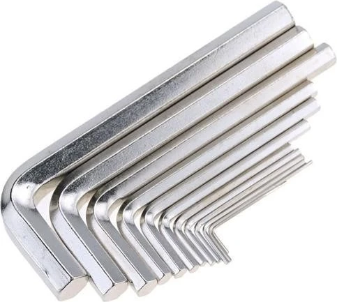 9 Parça Çelik Alyan Seti Kısa Düz Köşe Alyan Anahtar Takımı