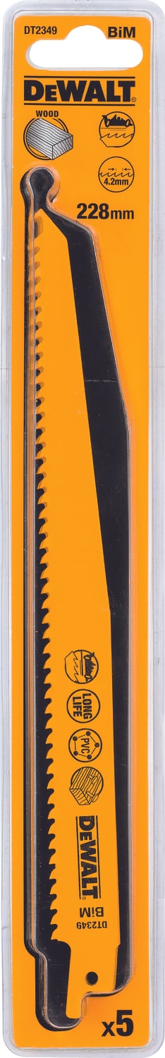 DEWALT Dt2349 Ahşap Kesim Tilki Kuyruğu Testere Bıçağı Çivili Ahşap,Sert Plastik 5Ad.