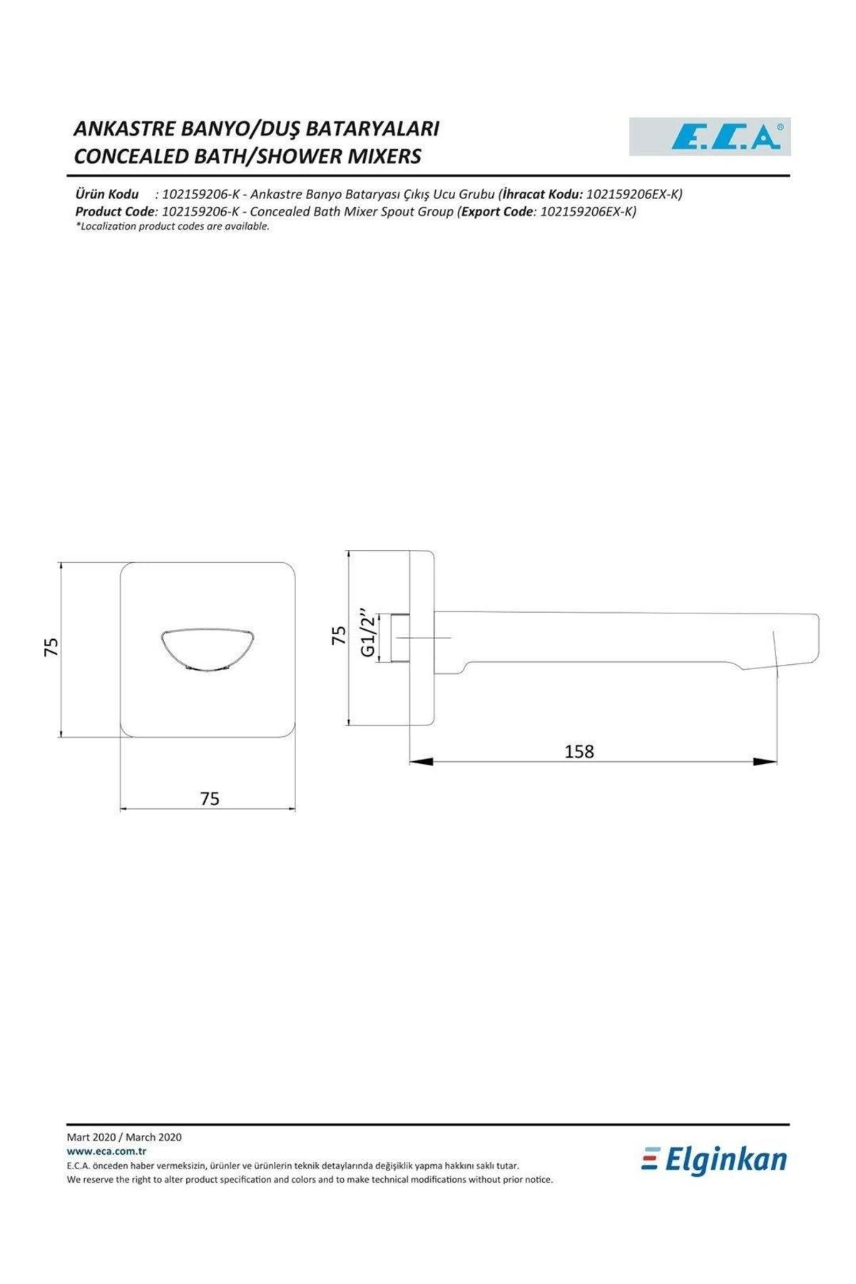 Ankastre Banyo Bataryası Çıkış Ucu Altın Görünümlü (G 1/2") 102859206-K