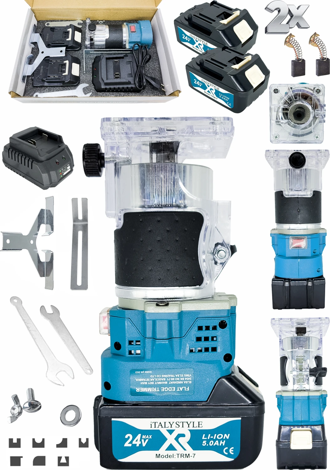 Italy Şarjlı Çift Akülü Freze Makinesi Kenar Traşlama Makinası