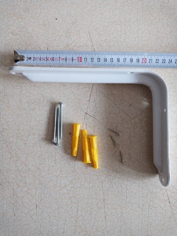 165X230 mm Beyaz Raf Altı - Destek 4 Adet + Dübel Vida