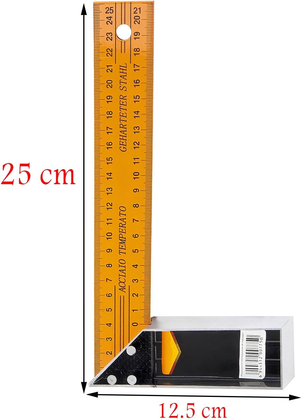 Alüminyum Marangoz Gönyesi L Gönye Sarı Gönye Cetvel Kaynak Kaynakçı Gönyesi 250 mm