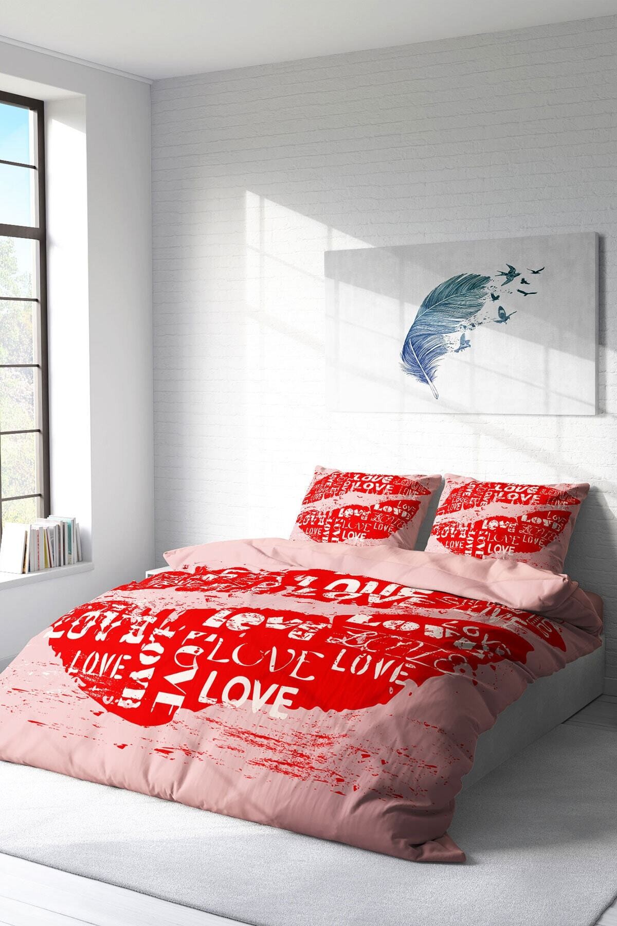 Kıng Sıze Sevgililer Günü I 3d Çift Kişilik Nevresim Takımı 220x240cm