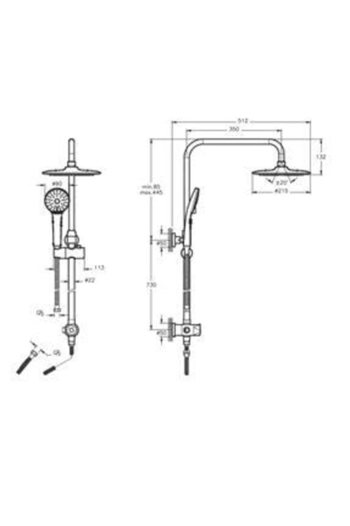 Plus 3c Rain Tepe Duş Seti, Krom A45718