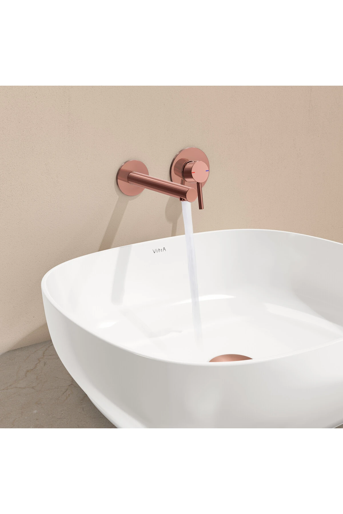 Origin A4258126 Ankastre Lavabo Bataryası, İki Rozetli, Sıva Üstü, Bakır