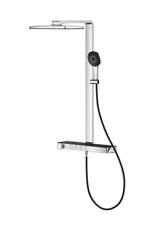 Rainshower Aqua Pure Duvara Monte Termostatik Bataryalı Duş Sistemi Siyah/krom - 100961KI00