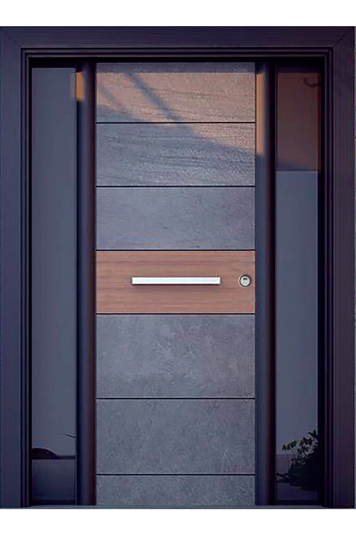 Çelik Kapı Fiyatları Siyah Kasalı Lüx Villa Kapısı, Apartman Kapısı, Dış Mekan Kapısı Sağ Açılım