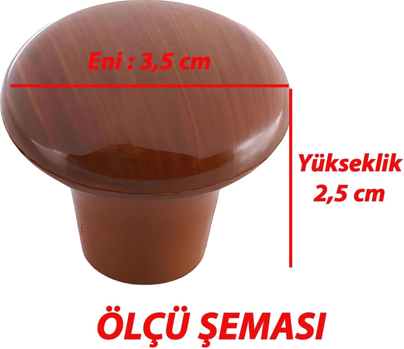 15 Adet Sert Plastik Mantar Düğme Kulp Ceviz Dolap Mobilya Mutfak Dolabı Çekmece Kapak Kulpu Kulbu
