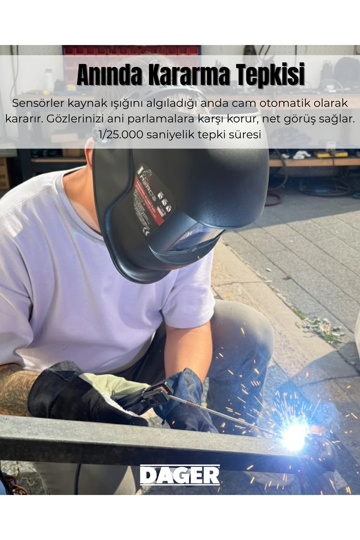 MERDE Otomatik Kararan Colormatik Kaynak Maskesi – Ayarlanabilir Kararma, TIG MIG MMA Uyumlu