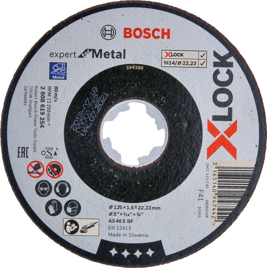 BOSCH - X-Lock - 125*1,6 mm Expert Serisi Düz Metal Kesme Diski (Taş) 2608619254