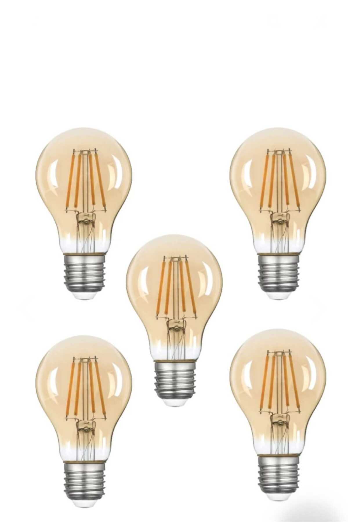 5 Adet 2500K Led Ampul E27 Sarı Işık ( A60 ) Yüksek Işık Gücü