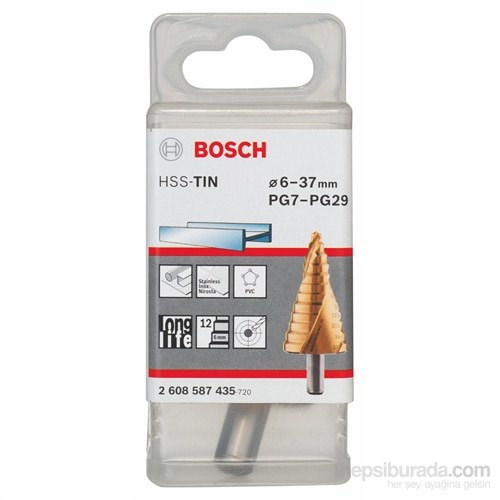 BOSCH - Kademeli Matkap Ucu Hss-Tin - 6 - 37 Mm, 10,0 Mm, 93 Mm