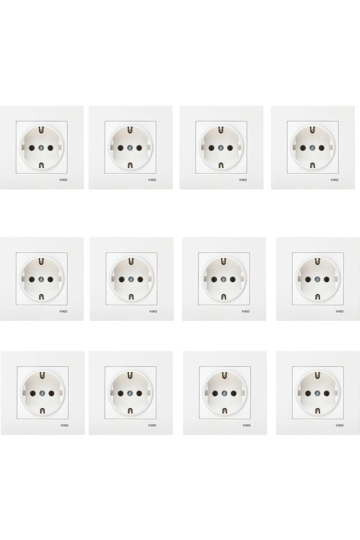 Viko Karre 12'li Topraklı Priz Çerçeveli Beyaz
